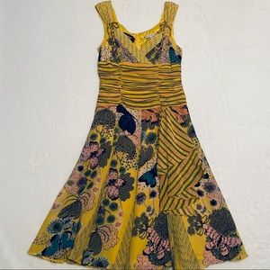 Nanette Lepore Silk Dress Yellow Butterfly Size 2